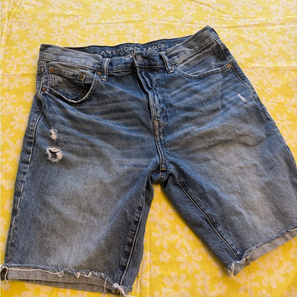 American Eagle Outfitters Blue Denim Cut-Off Shorts